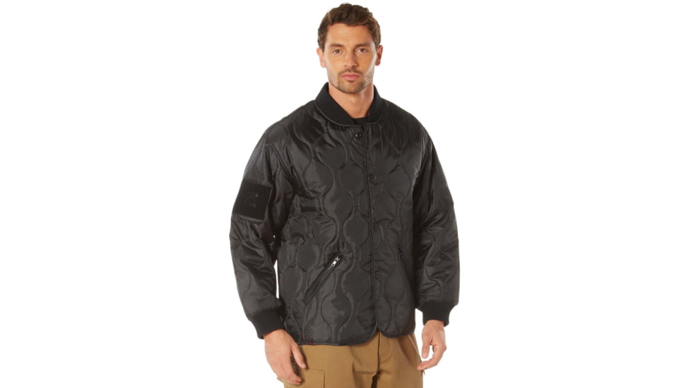 Rothco Quilted Woobie Jacket - Mens, Black, Small, 10424-Black-S
