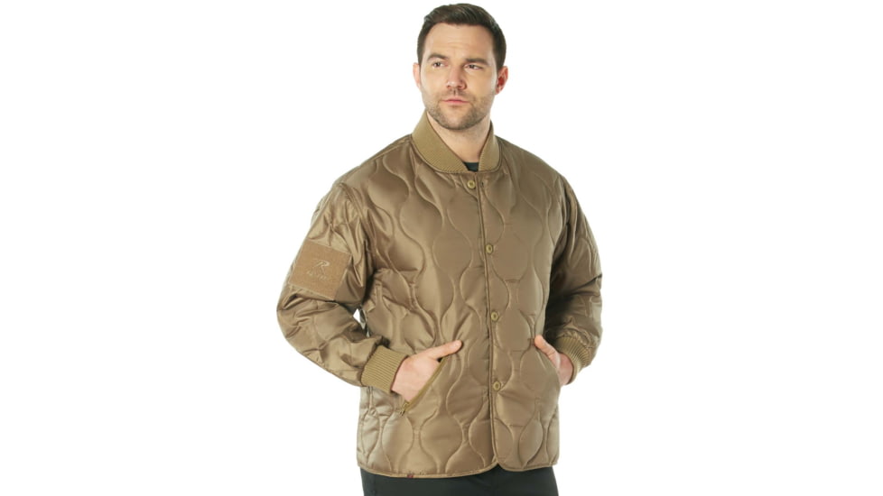 Rothco Quilted Woobie Jacket - Mens, Coyote Brown, Small, 10445-CoyoteBrown-S
