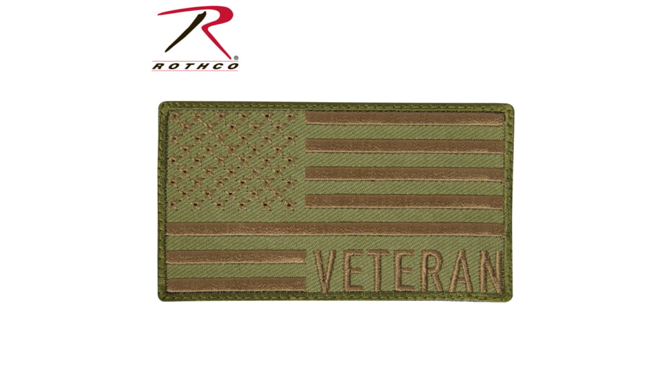 Rothco Veteran US Flag Patch, Coyote Brown, 1873