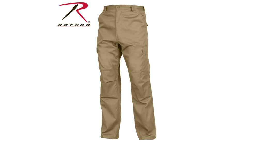 Rothco Relaxed Fit Zipper Fly BDU Pants, Khaki, Extra Small, 2931-Khaki-XS