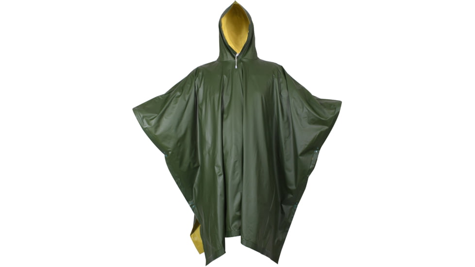 Rothco Reversible Rubberized Poncho, Olive Drab/Yellow, One Size, 3624