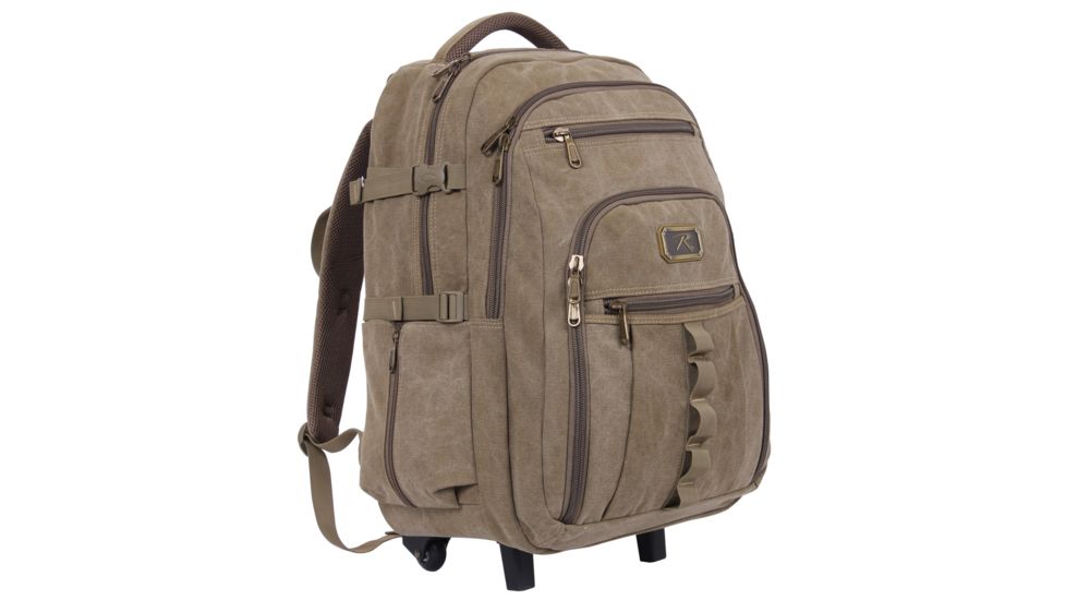 Rothco Rolling Canvas Backpack, Khaki, 20056-Khaki