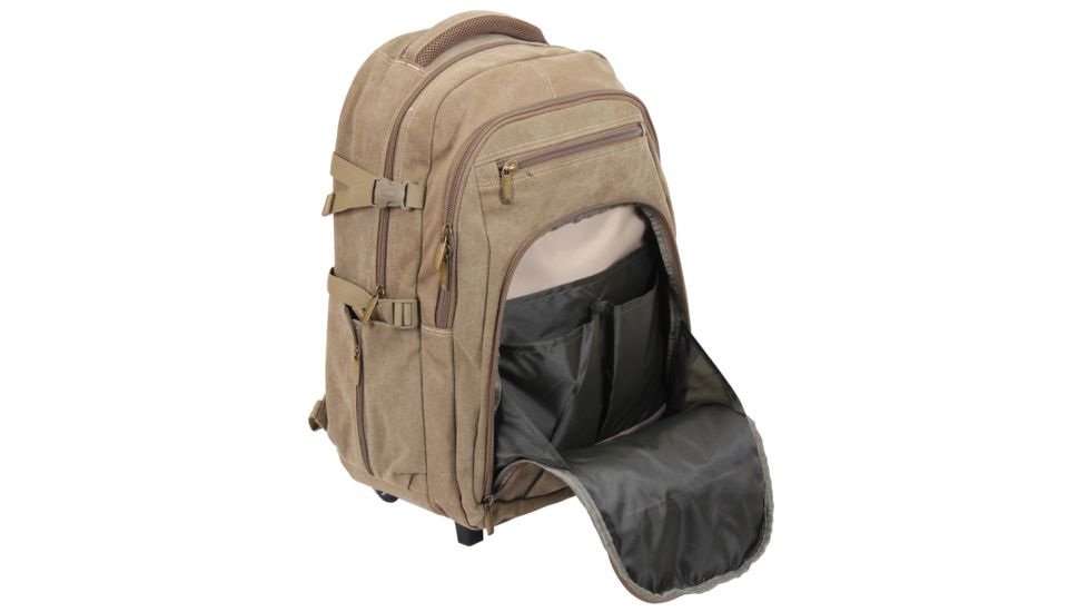 Rothco Rolling Canvas Backpack, Khaki, 20056-Khaki