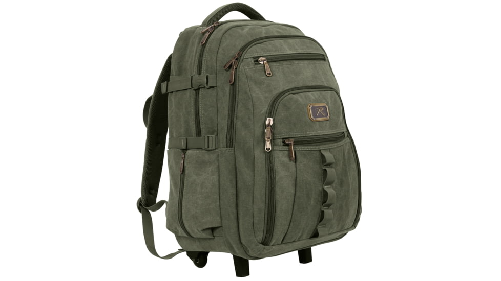 Rothco Rolling Canvas Backpack, Olive Drab, 20057-OliveDrab