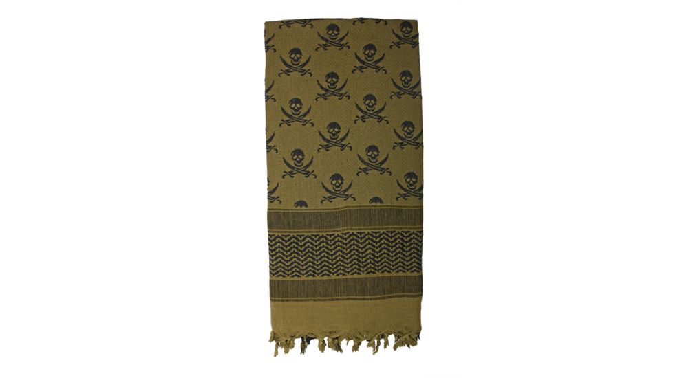Rothco Skulls Shemagh Tactical Desert Scarf, Olive Drab, 8539-OliveDrab
