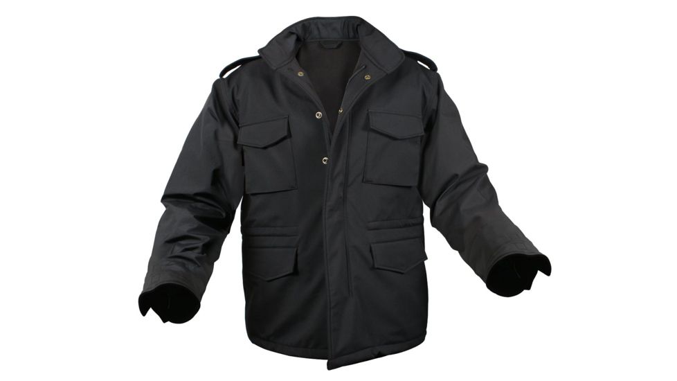 Rothco Soft Shell Tactical M-65 Field Jacket, Black, XL, 5247-Black-XL