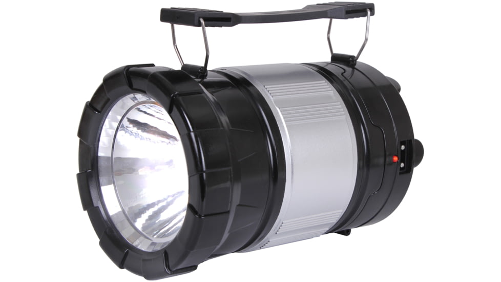 Rothco Solar 1x Rechargeable Alkaline 6x LED Lantern 1x LED Torch w/ Charger, Black/Gray, 2114