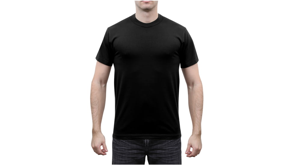 Rothco Solid Color Poly/Cotton Military T-Shirt, Black, M, 6670-Black-M