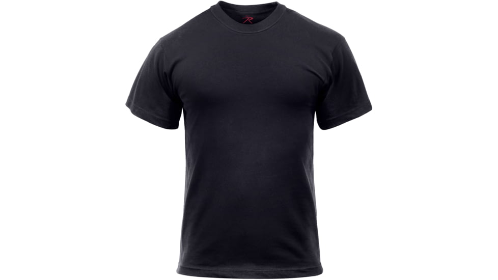 Rothco Solid Color Poly/Cotton Military T-Shirt, Black, M, 6670-Black-M