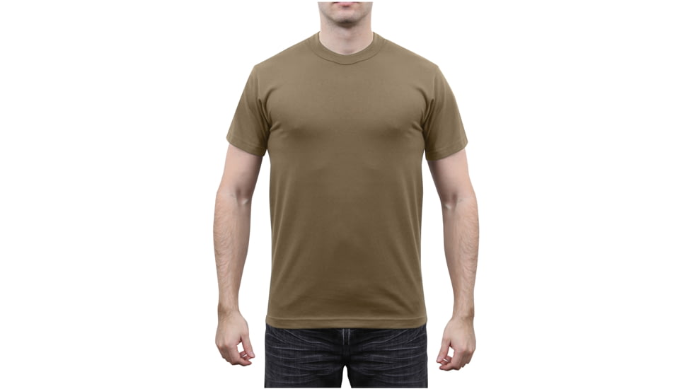 Rothco Solid Color Poly/Cotton Military T-Shirt, Brown, XL, 6848-Brown-XL