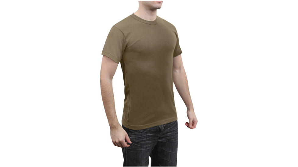 Rothco Solid Color Poly/Cotton Military T-Shirt, Brown, XL, 6848-Brown-XL