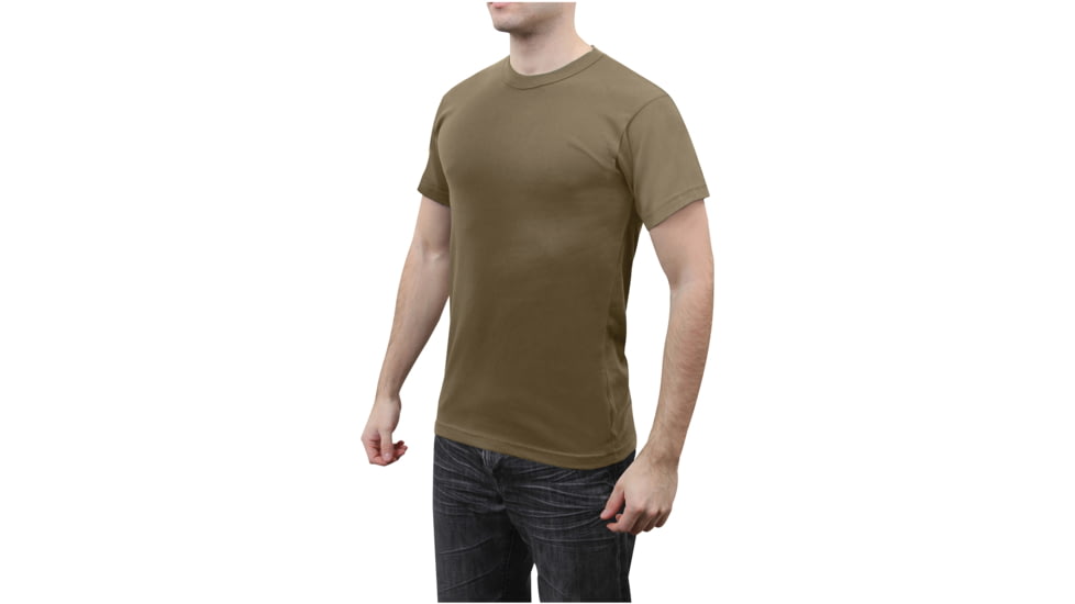 Rothco Solid Color Poly/Cotton Military T-Shirt, Brown, XL, 6848-Brown-XL