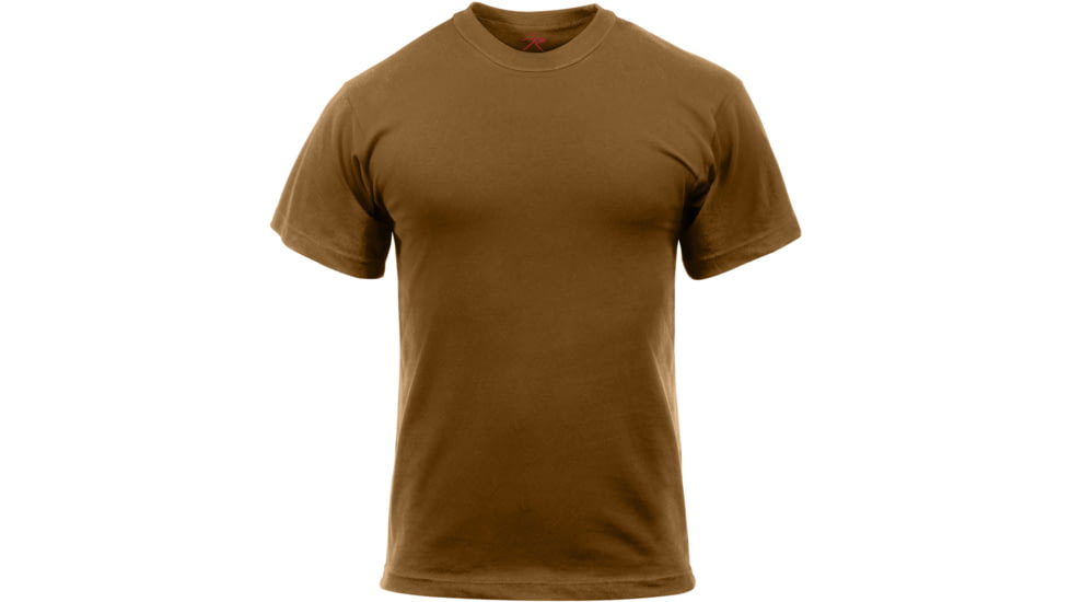 Rothco Solid Color Poly/Cotton Military T-Shirt, Brown, XL, 6848-Brown-XL