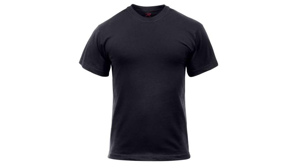Rothco Solid Color Poly/Cotton Military T-Shirt, Black, M, 6670-Black-M
