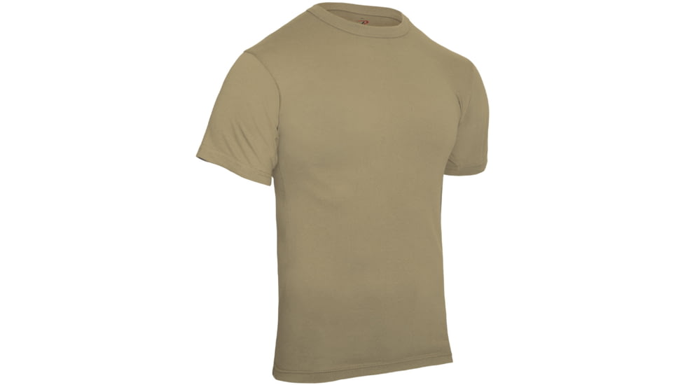 Rothco Solid Color Poly/Cotton Military T-Shirt, Khaki, Small, 6763-Khaki-S