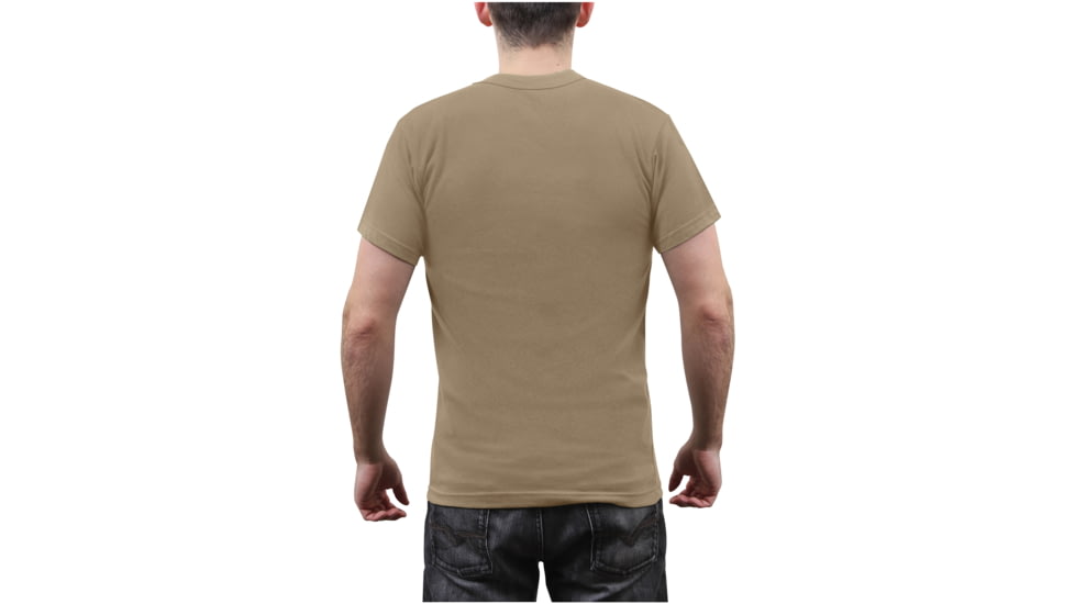 Rothco Solid Color Poly/Cotton Military T-Shirt, Khaki, Small, 6763-Khaki-S