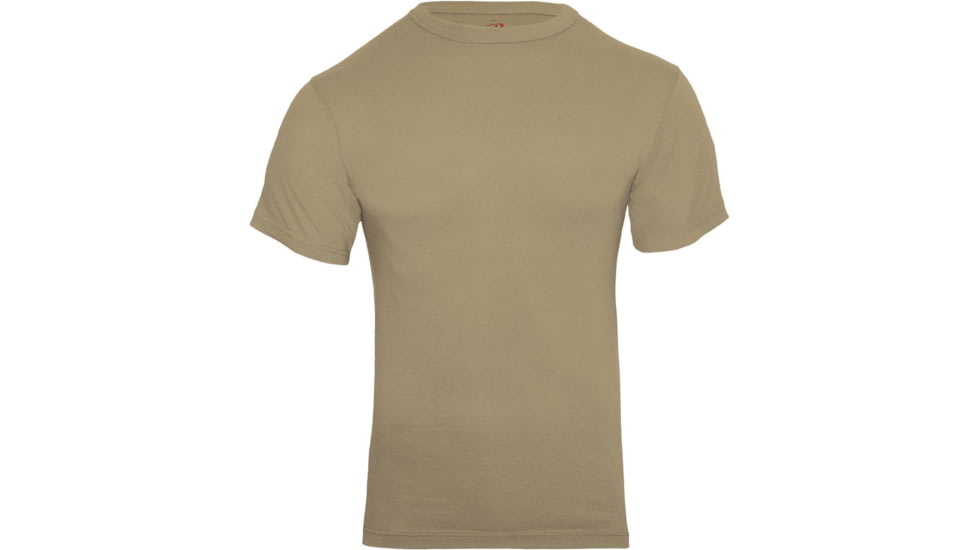 Rothco Solid Color Poly/Cotton Military T-Shirt, Khaki, Small, 6763-Khaki-S