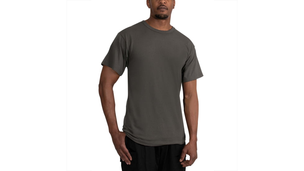 Rothco Solid Color Poly/Cotton Military T-Shirt - Mens, Charcoal Grey, Small, 67630-CharcoalGrey-S