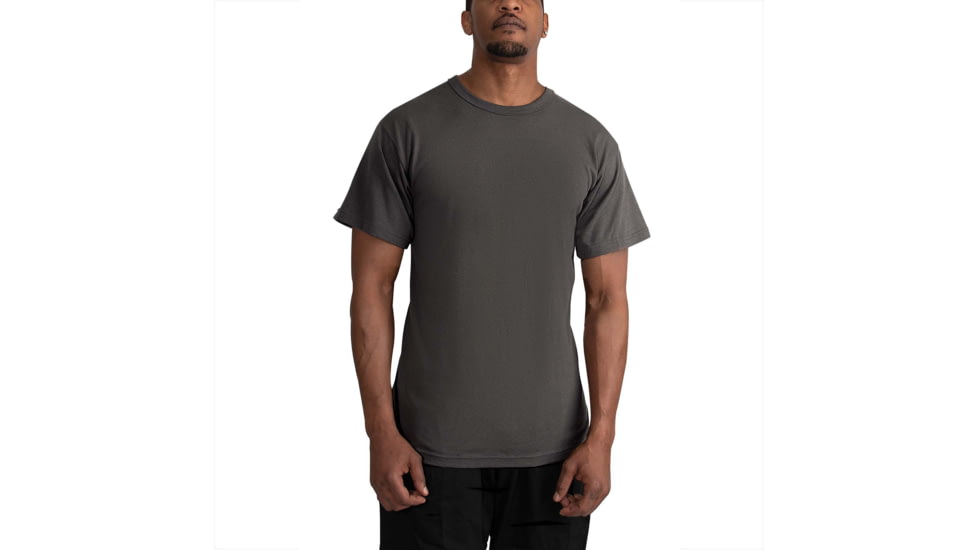 Rothco Solid Color Poly/Cotton Military T-Shirt - Mens, Charcoal Grey, Small, 67630-CharcoalGrey-S