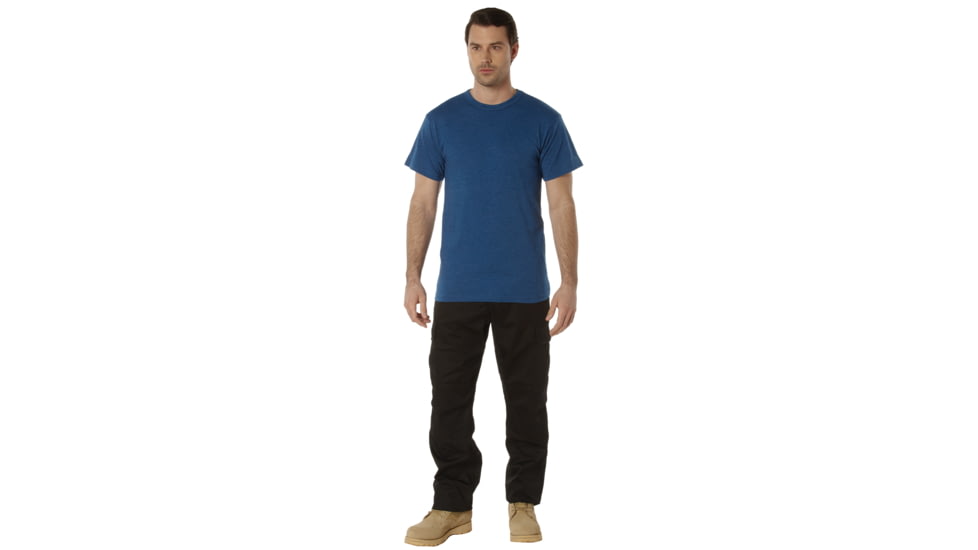 Rothco Solid Color Poly/Cotton Military T-Shirt - Mens, Extra Large, Heather Blue, 66680-HeatherBlue-XL