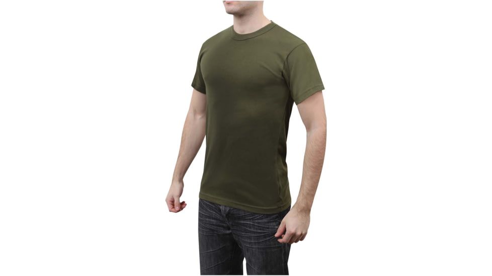 Rothco Solid Color Poly/Cotton Military T-Shirt, Olive Drab, Extra Small, 6979-OliveDrab-XS