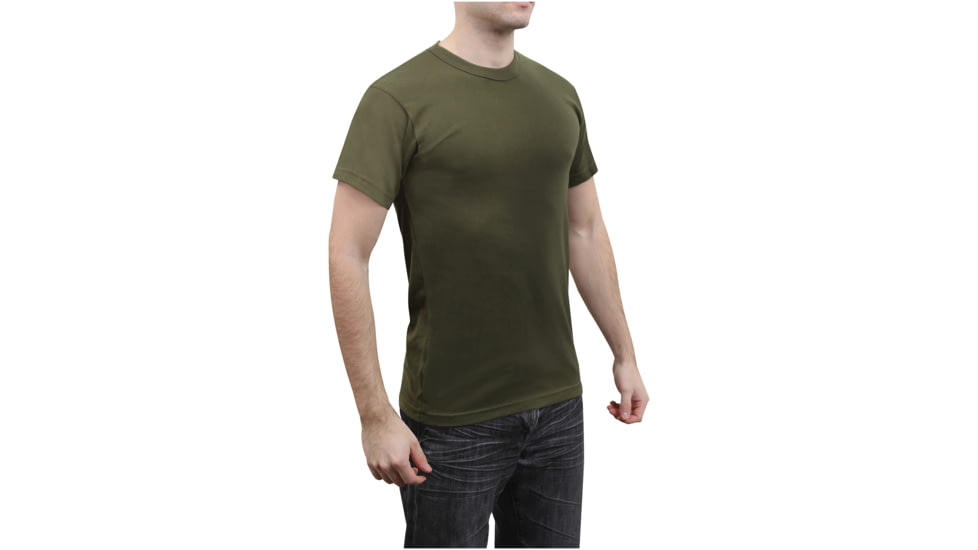 Rothco Solid Color Poly/Cotton Military T-Shirt, Olive Drab, Extra Small, 6979-OliveDrab-XS