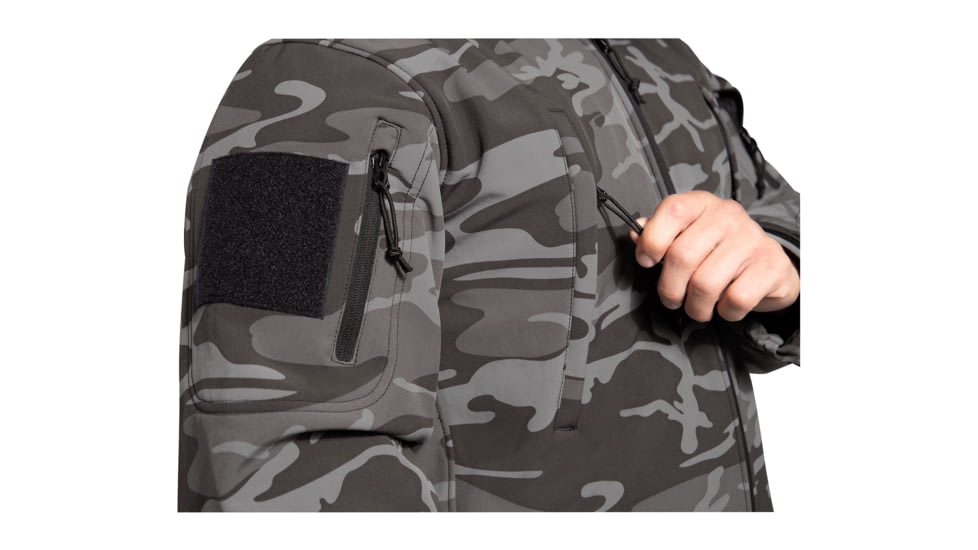 Rothco Special Ops Soft Shell Jacket - Mens, Black Camo, Small, 97675-BlackCamo-S
