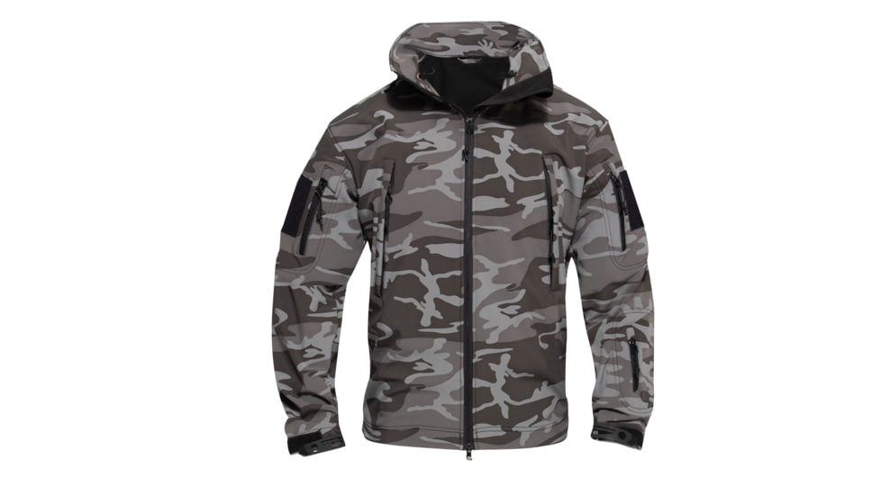 Rothco Special Ops Soft Shell Jacket - Mens, Black Camo, Small, 97675-BlackCamo-S