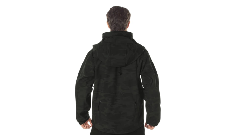 Rothco Special Ops Soft Shell Jacket - Mens, XL, Midnight Black Camo, 12050-MidnightBlackCamo-XL