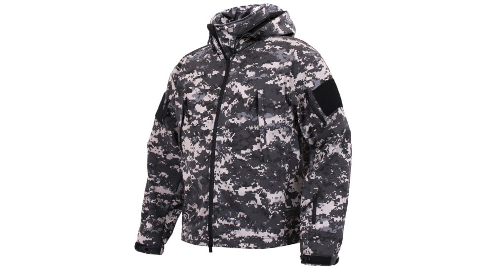 Rothco Special Ops Soft Shell Jacket - Men's, S, Camo, 12055-MidnightWoodlandCamo-S