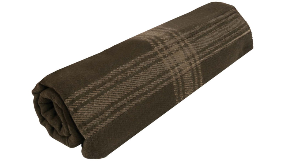 Rothco Striped Outdoor Wool Blanket, Brown Tan, 11096-BrownTan