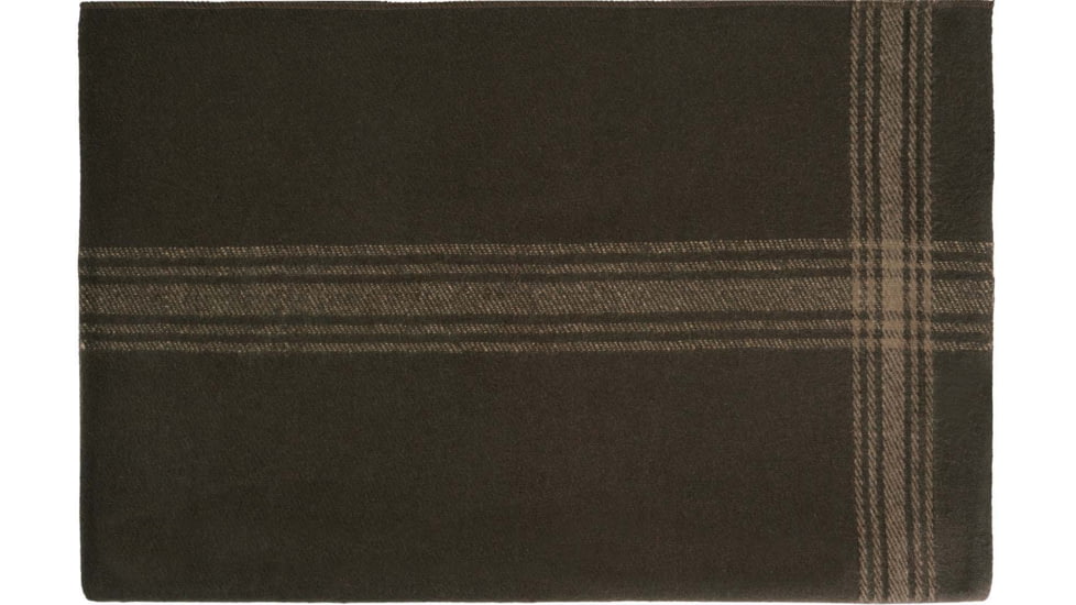 Rothco Striped Outdoor Wool Blanket, Brown Tan, 11096-BrownTan