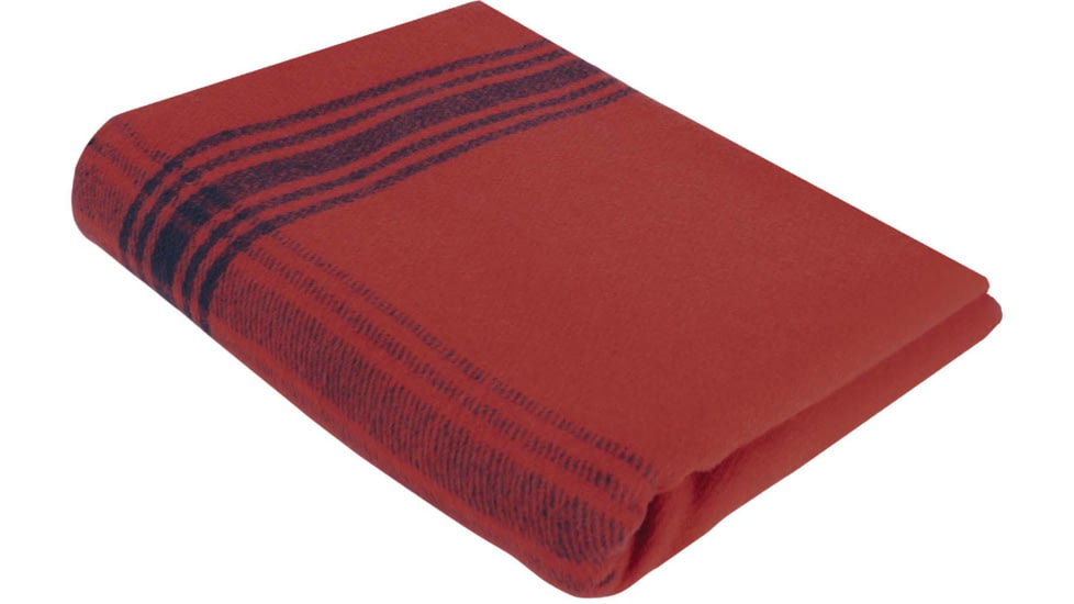 Rothco Striped Outdoor Wool Blanket, Red/Navy/Blue, 11095-RedNavyBlue
