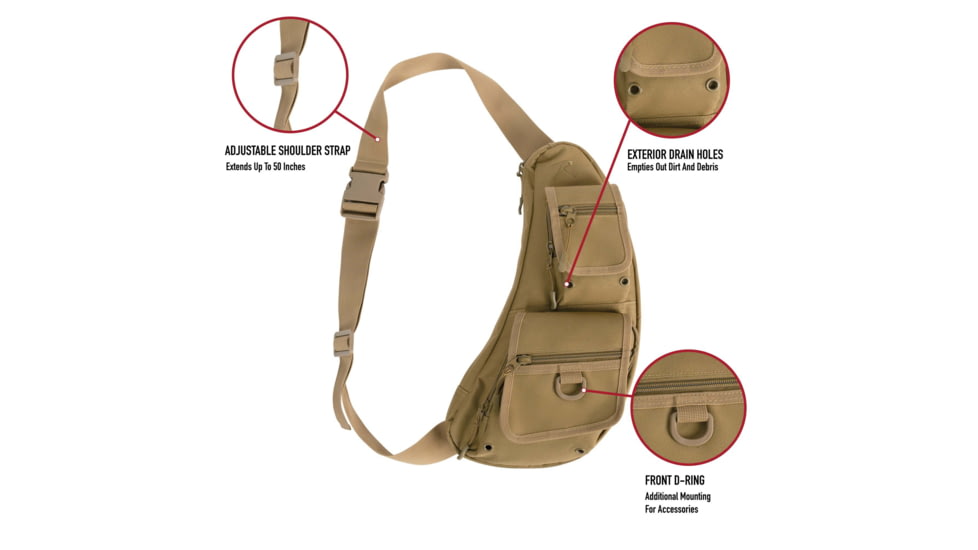 Rothco Tactical Crossbody Bag, Coyote Brown, 613902039346