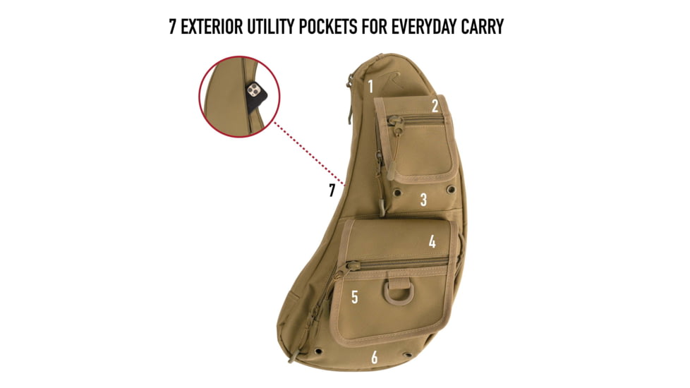 Rothco Tactical Crossbody Bag, Coyote Brown, 613902039346