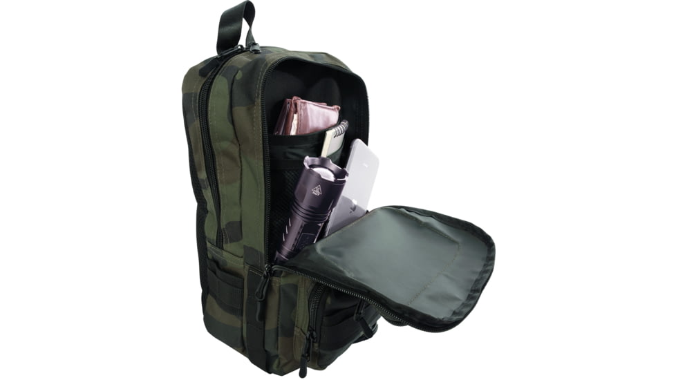 Rothco Tactical Traveler Sling Bag, 10L, Midnight Woodland Camo, 41115-MidnightWoodlandCamo