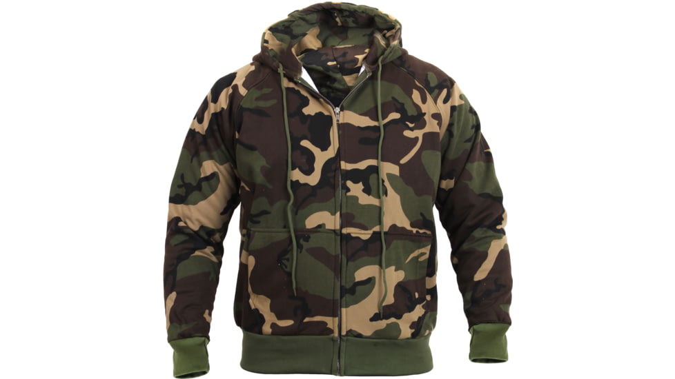 Rothco Thermal Lined Hooded Sweatshirt - Mens, Medium, Woodland Camo, 6262-225