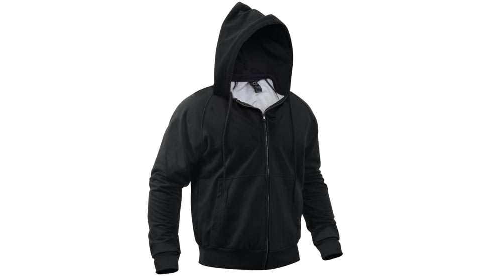 Rothco Thermal Lined Hooded Sweatshirt - Mens, Extra Large, Black, 6260-018