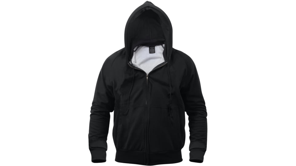 Rothco Thermal Lined Hooded Sweatshirt - Mens, Extra Large, Black, 6260-018