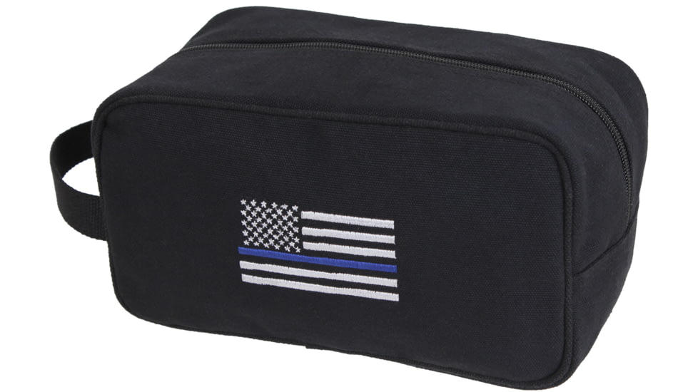 Rothco Thin Blue Line Canvas Travel Kit, Black, 8129