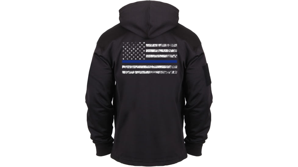 Rothco Thin Blue Line Concealed Carry Hoodie, Black, Extra Small, 52071-Black-XS