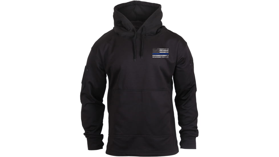 Rothco Thin Blue Line Concealed Carry Hoodie, Black, Extra Small, 52071-Black-XS