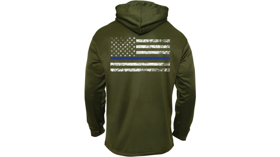 Rothco Thin Blue Line Concealed Carry Hoodie, Olive Drab, Small, 52471-OliveDrab-S