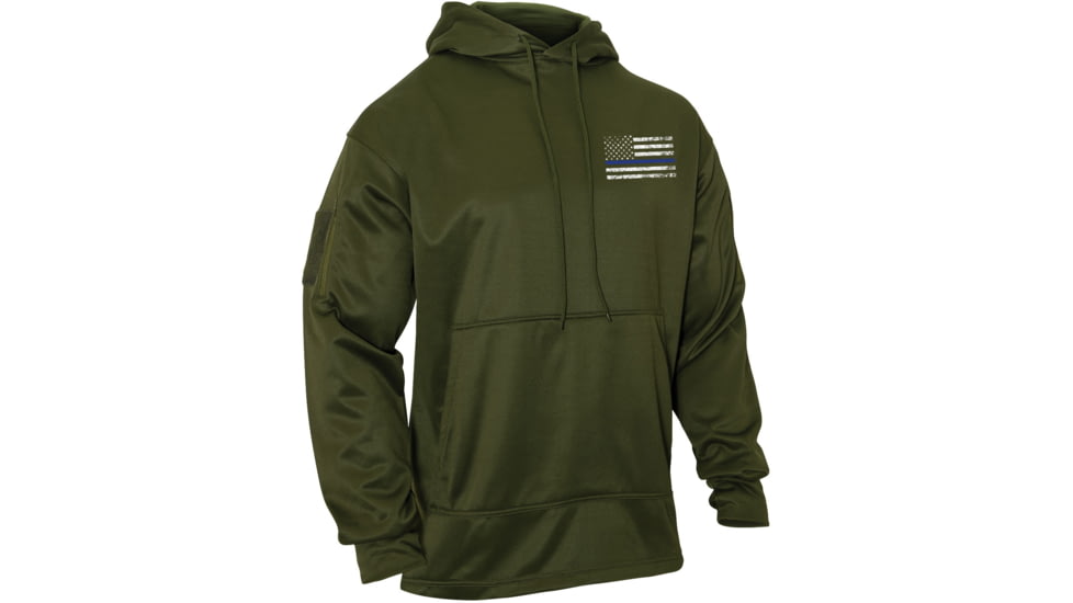 Rothco Thin Blue Line Concealed Carry Hoodie, Olive Drab, Small, 52471-OliveDrab-S