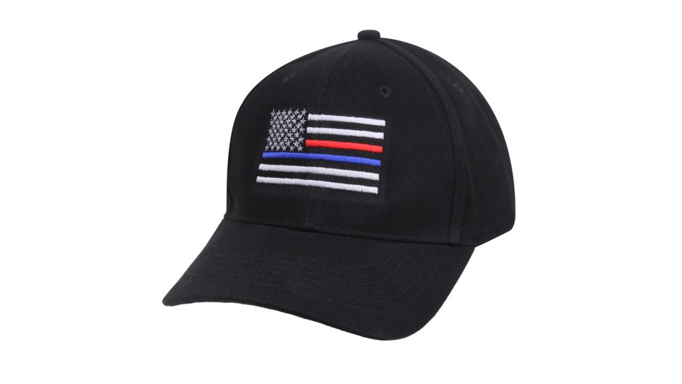 Rothco Thin Blue Line &amp; Red Line Low Profile Flag Cap, 8754