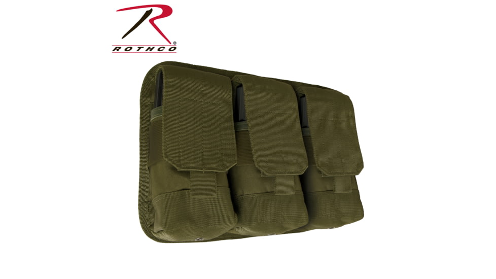 Rothco Universal Triple Mag Rifle Pouch, Olive Drab, 5093-OliveDrab
