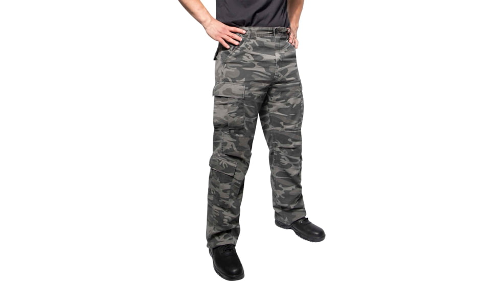Rothco Vintage Camo Paratrooper Fatigue Pants, Black Camo, Large, 3865-BlackCamo-L