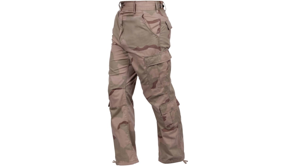 Rothco Vintage Camo Paratrooper Fatigue Pants, Tri-Color Desert Camo, Extra Small, 2186-Tri-ColorDesertCamo-XS