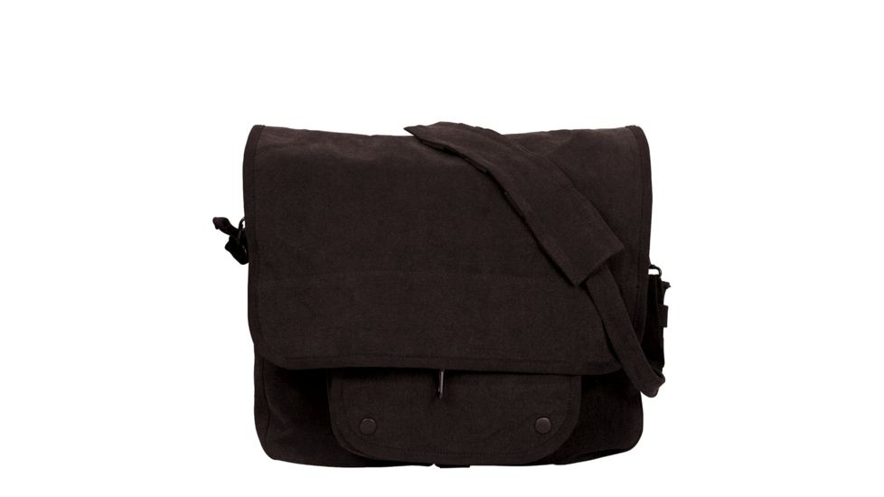 Rothco Vintage Canvas Paratrooper Bag, Black, 9558-Black
