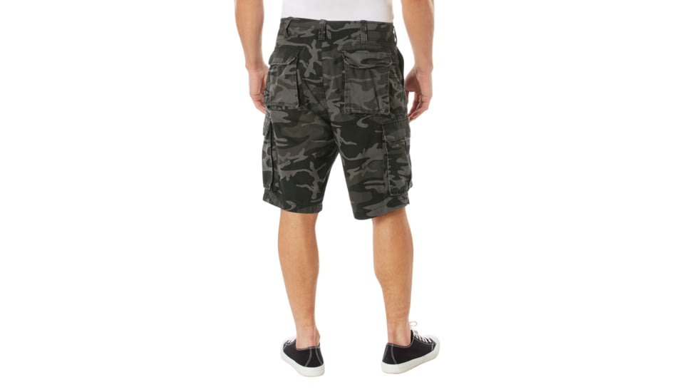 Rothco Vintage Paratrooper Cargo Shorts - Mens, S, Black Camo, 21400-BlackCamo-S